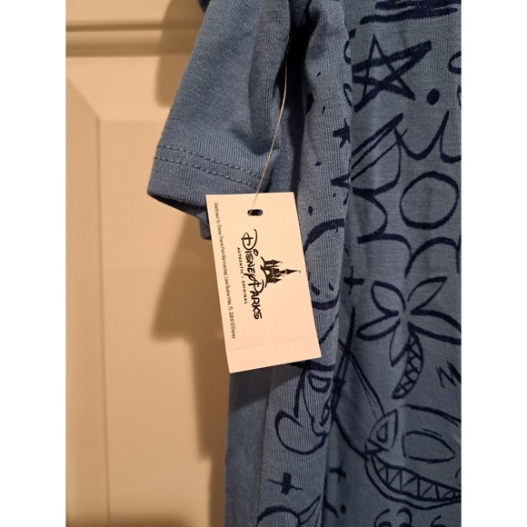 NWT STITCH Walt Disney World Park Cold Shoulder Blue T-Shirt Adult Small - Picture 6 of 7